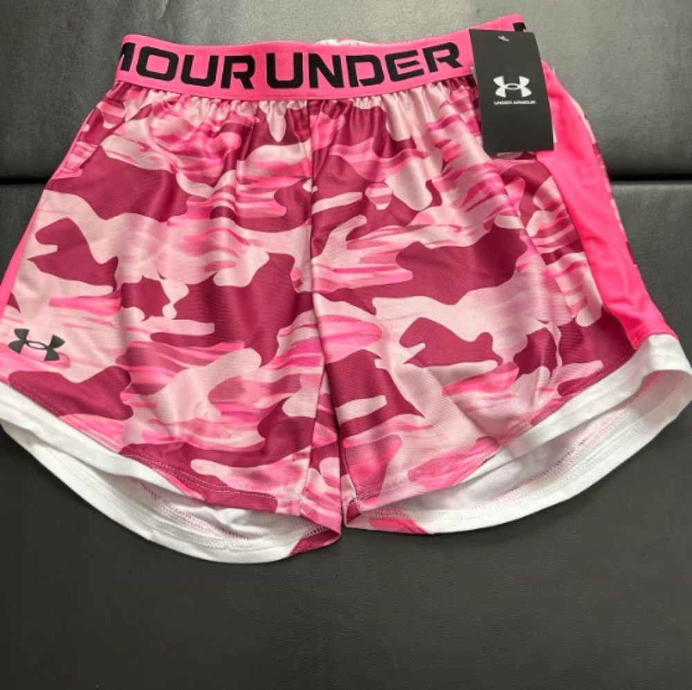 Under Armour Pink and White Athletic Shorts